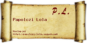Papolczi Lola névjegykártya